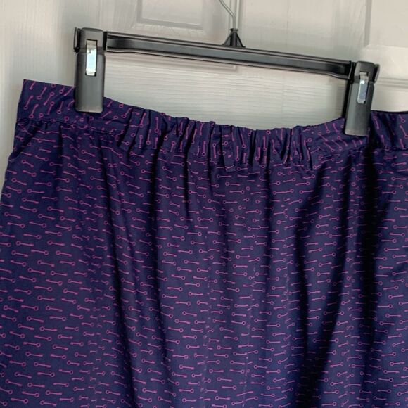 Xhilaration Skirt Large Blue With Purple Skeleton Keys button front belt loops - Picture 5 of 14